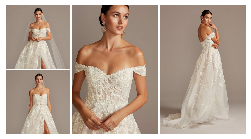Dress Of The Day: Floral Tulle Wedding Dress with Removable Sleeves